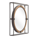 22" Gray Square Steel Framed Accent Mirror - Homeroots - Flyclothing LLC