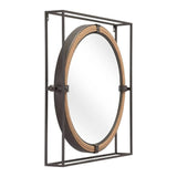 22" Gray Square Steel Framed Accent Mirror - Homeroots