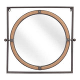 22" Gray Square Steel Framed Accent Mirror - Homeroots - Flyclothing LLC