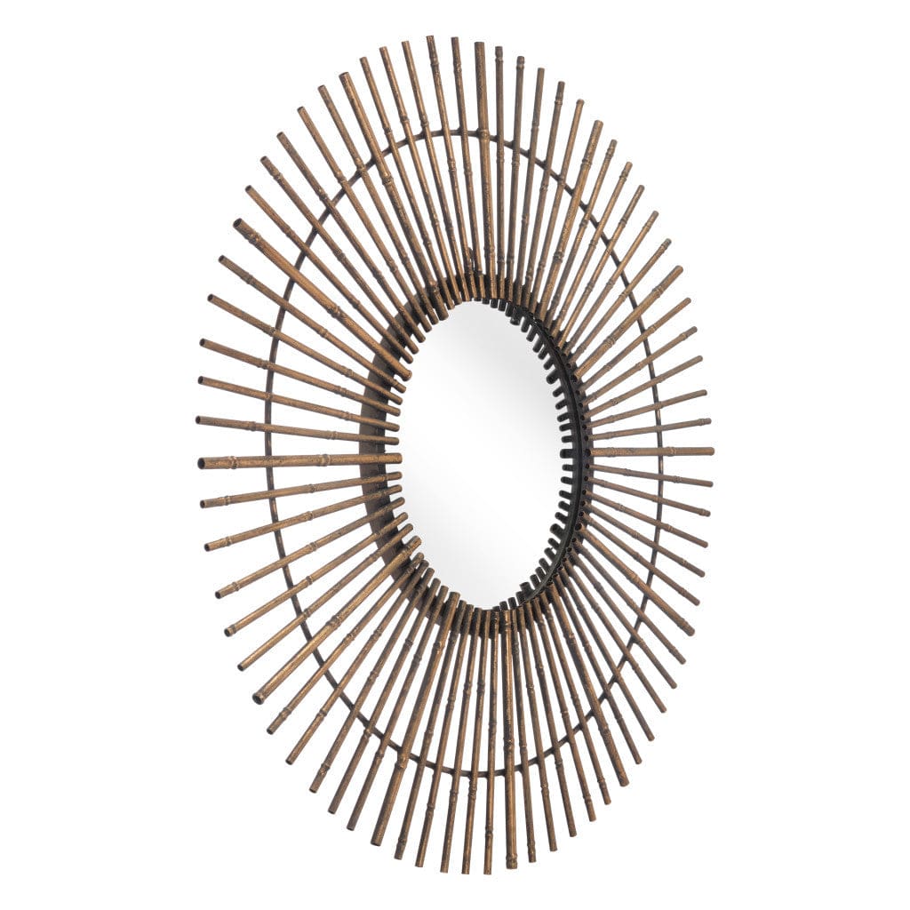 Gold Tribal Round Mirror - Homeroots