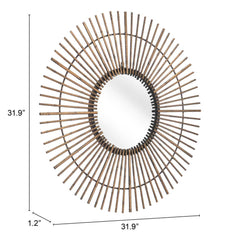 Gold Tribal Round Mirror - Homeroots