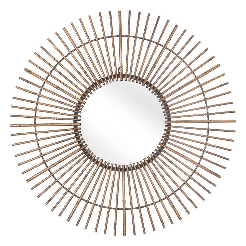 Gold Tribal Round Mirror - Homeroots
