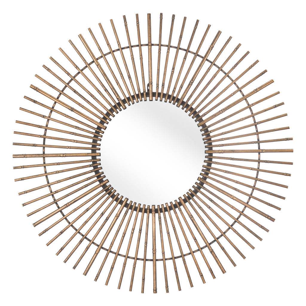Gold Tribal Round Mirror - Homeroots - Flyclothing LLC