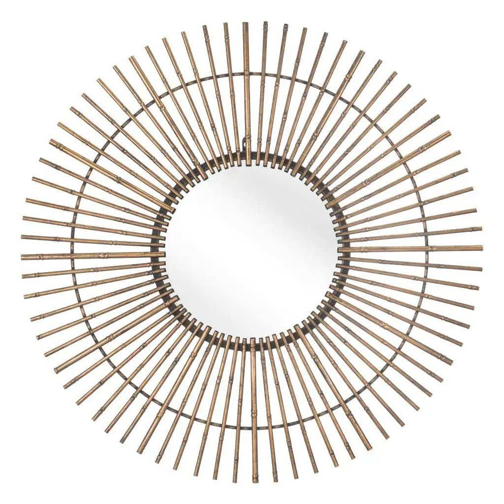 Gold Tribal Round Mirror - Homeroots - Flyclothing LLC