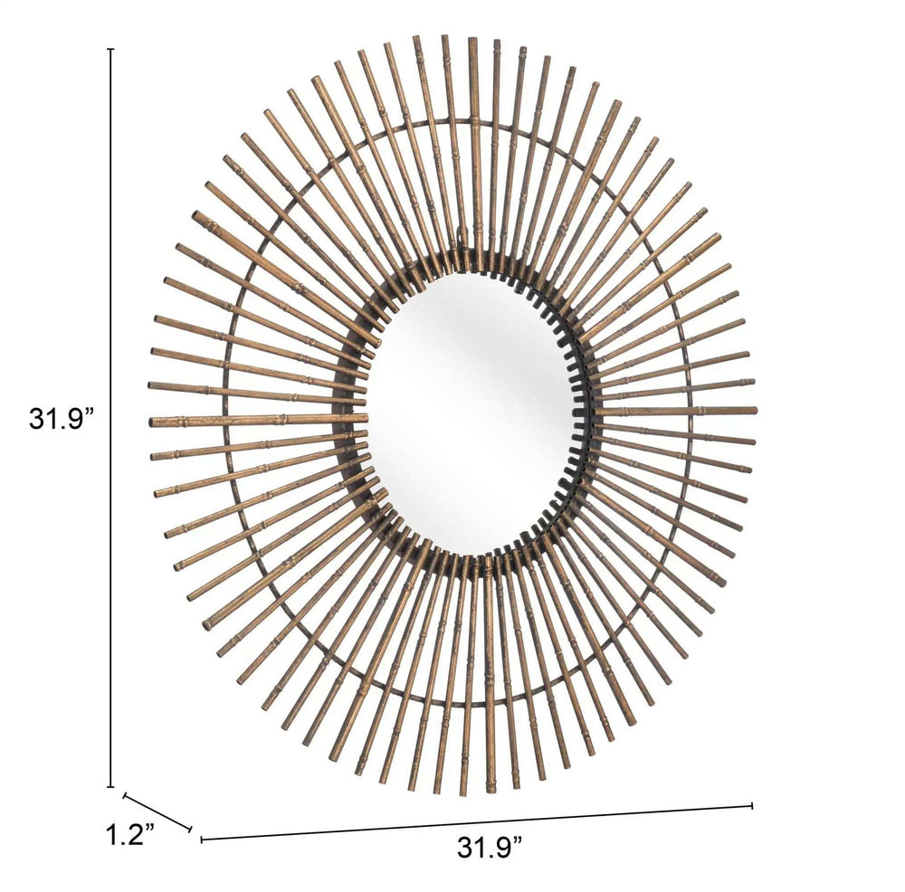 Gold Tribal Round Mirror - Homeroots - Flyclothing LLC