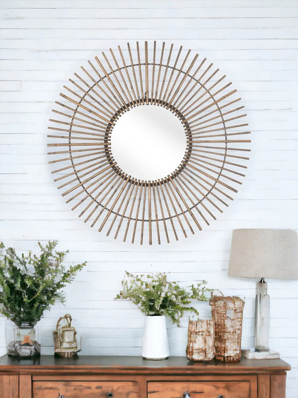 Gold Tribal Round Mirror - Homeroots