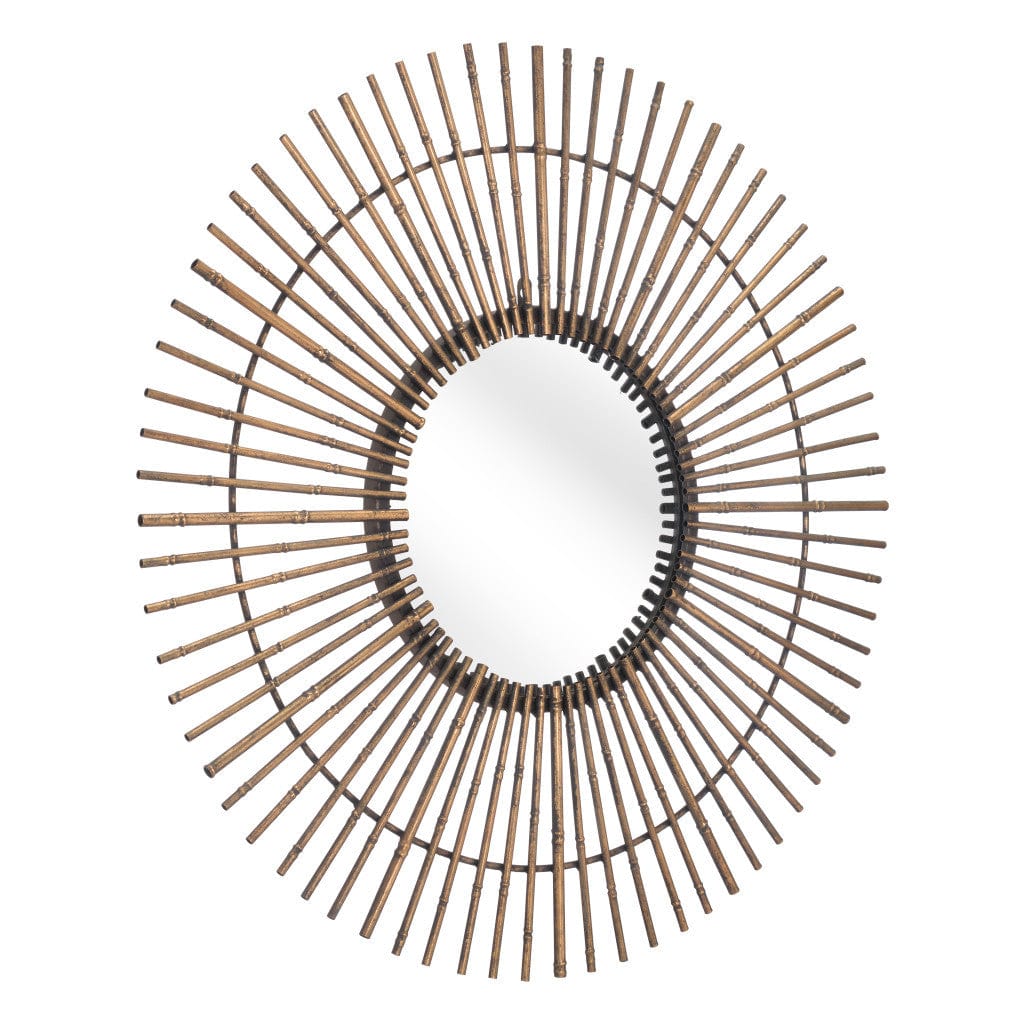 Gold Tribal Round Mirror - Homeroots