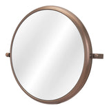 Industrial Gold Round Mirror - Homeroots