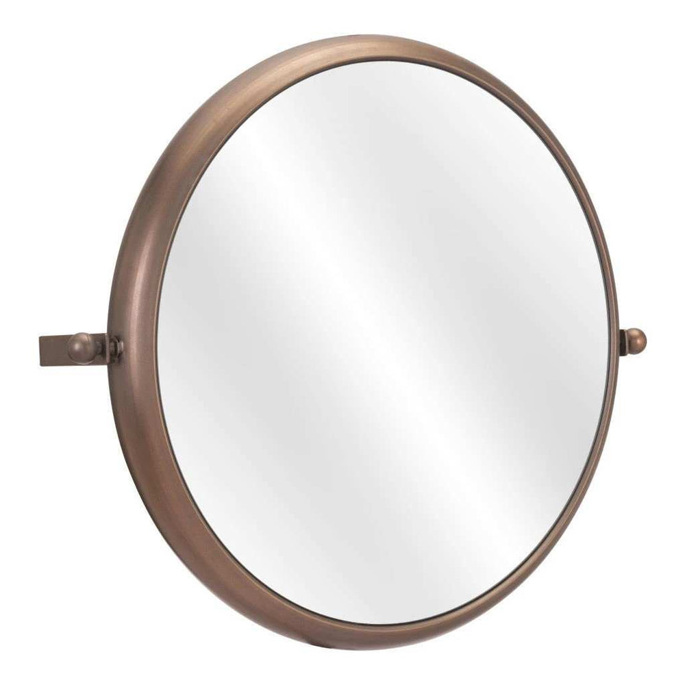 Industrial Gold Round Mirror - Homeroots - Flyclothing LLC