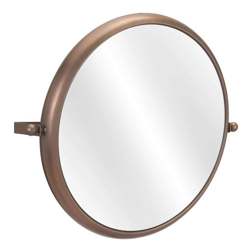 Industrial Gold Round Mirror - Homeroots - Flyclothing LLC