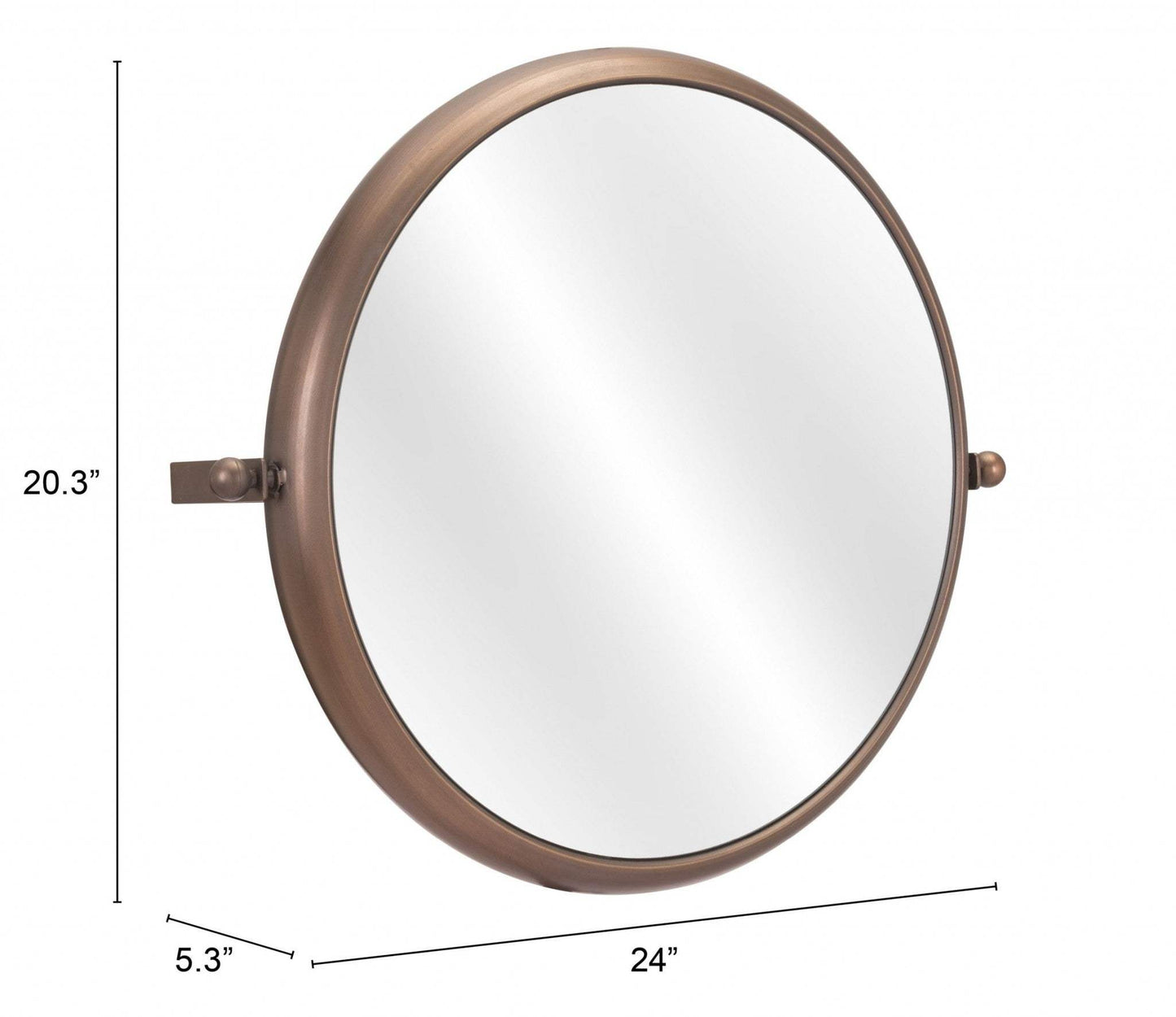 Industrial Gold Round Mirror - Homeroots - Flyclothing LLC