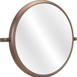 Industrial Gold Round Mirror - Homeroots
