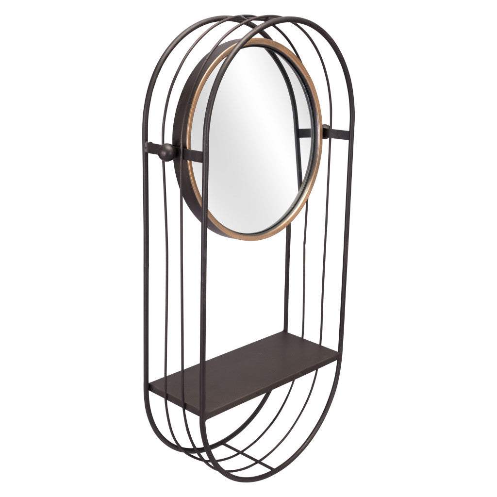 Industrial Gray Mirror Shelf - Homeroots - Flyclothing LLC