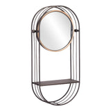 Industrial Gray Mirror Shelf - Homeroots - Flyclothing LLC