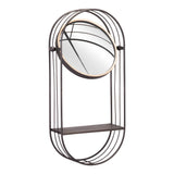 Industrial Gray Mirror Shelf - Homeroots - Flyclothing LLC