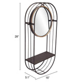 Industrial Gray Mirror Shelf - Homeroots - Flyclothing LLC