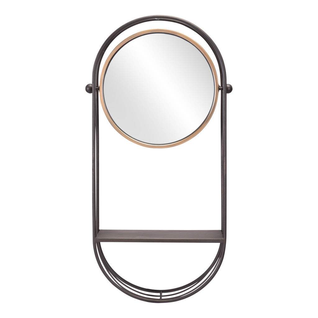 Industrial Gray Mirror Shelf - Homeroots - Flyclothing LLC