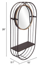 Industrial Gray Mirror Shelf - Homeroots - Flyclothing LLC