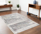 4' X 6' Gray Abstract Irregular Blocks Area Rug - Homeroots
