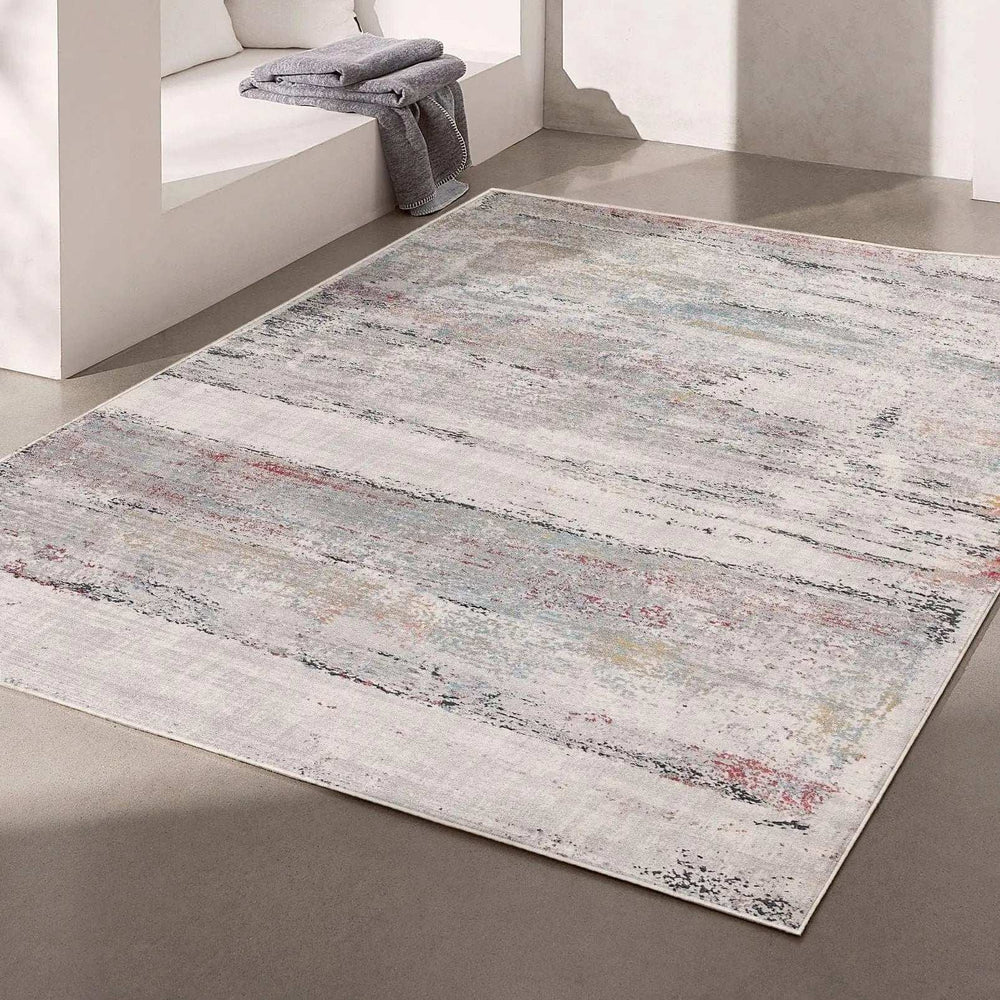 4' X 6' Gray Abstract Irregular Blocks Area Rug - Homeroots - Flyclothing LLC