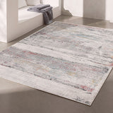 5' X 8' Gray Abstract Irregular Blocks Area Rug