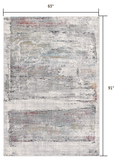 5' X 8' Gray Abstract Irregular Blocks Area Rug