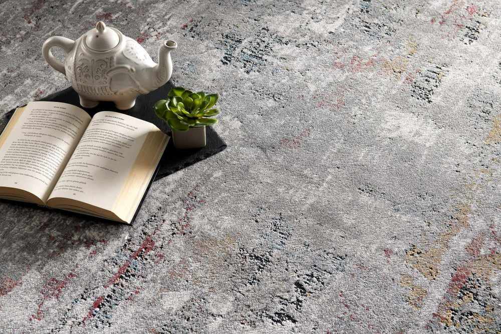 5' X 8' Gray And Ivory Abstract Area Rug - Homeroots - Flyclothing LLC