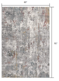 5' X 8' Gray And Ivory Abstract Area Rug