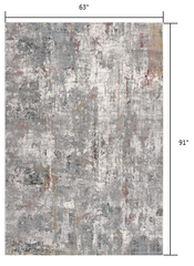 5' X 8' Gray And Ivory Abstract Area Rug