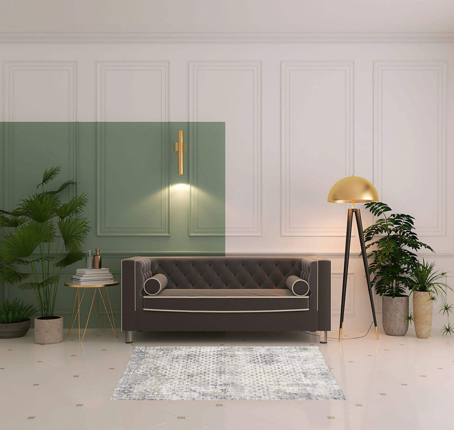 4' X 6' Gray And Ivory Distressed Area Rug - Homeroots - Flyclothing LLC