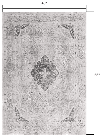 4' X 6' Grey Oriental Area Rug - Homeroots - Flyclothing LLC