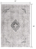 4' X 6' Grey Oriental Area Rug - Homeroots
