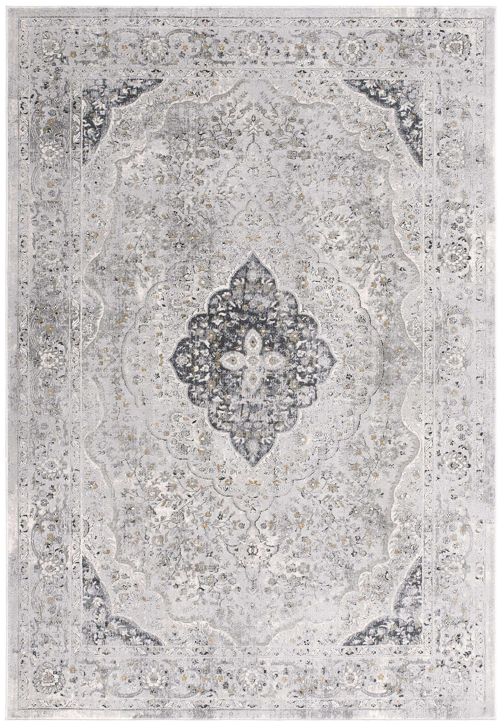 5' X 8' Gray Distressed Decorative Area Rug - Homeroots - Flyclothing LLC