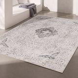 5' X 8' Gray Distressed Decorative Area Rug