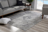 5' X 8' Gray Distressed Decorative Area Rug