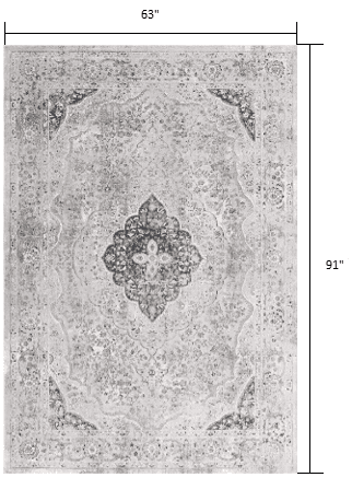 5' X 8' Gray Distressed Decorative Area Rug - Homeroots - Flyclothing LLC