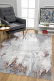 4' X 6' Gray And Ivory Modern Abstract Area Rug - Homeroots
