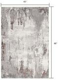 4' X 6' Gray And Ivory Modern Abstract Area Rug - Homeroots - Flyclothing LLC