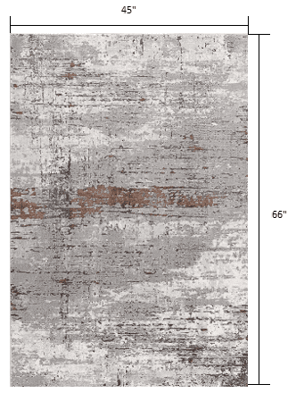 4' X 6' Gray And Brown Abstract Scraped Area Rug - Homeroots - Flyclothing LLC