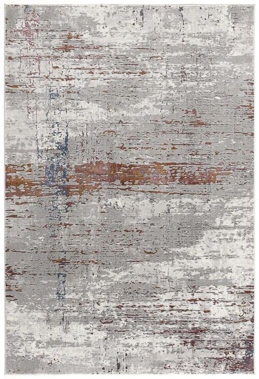 4' X 6' Gray And Brown Abstract Scraped Area Rug - Homeroots - Flyclothing LLC