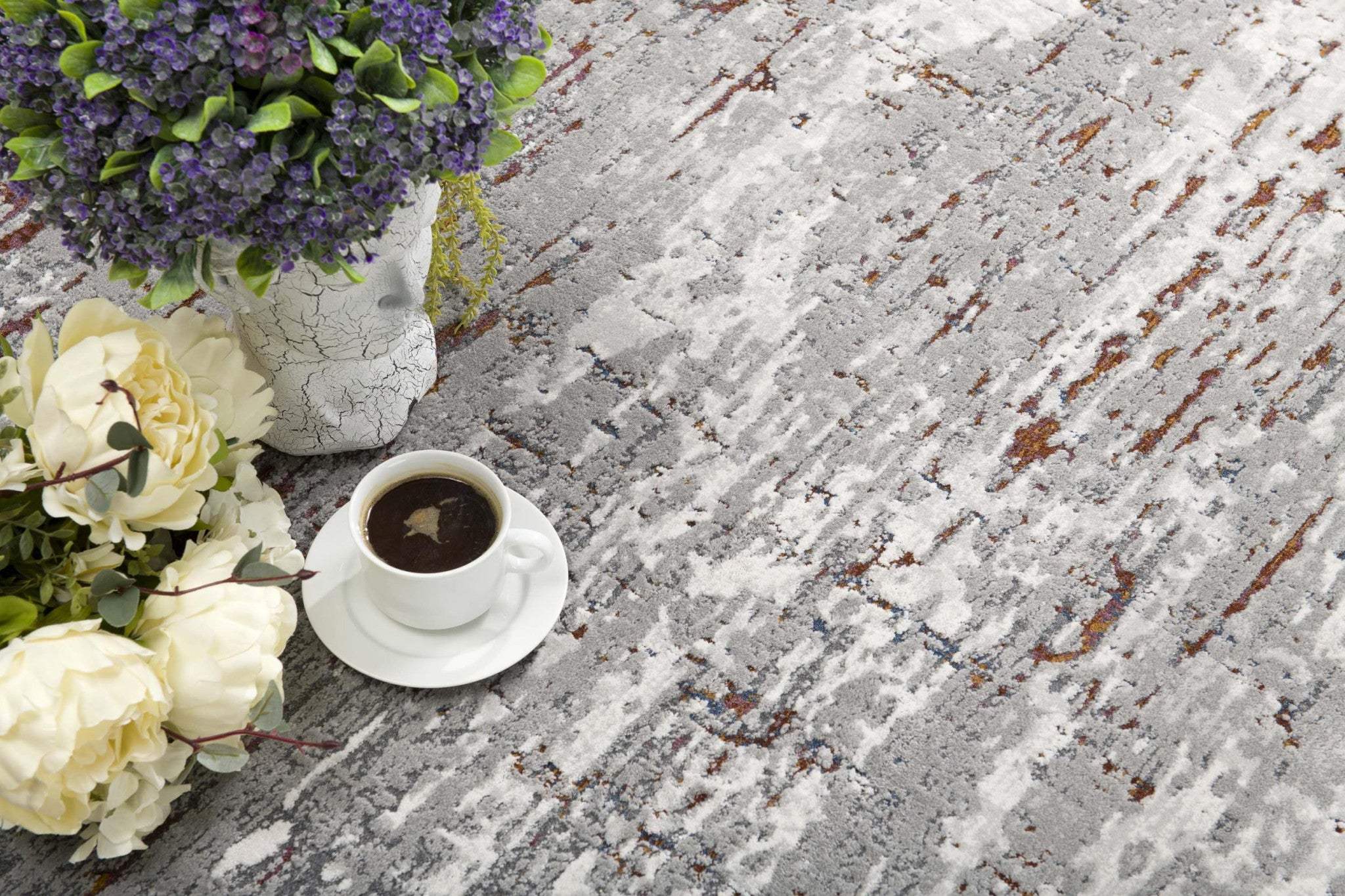 5' X 8' Gray And Brown Abstract Scraped Area Rug - Homeroots - Flyclothing LLC