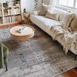 5' X 8' Gray And Brown Abstract Scraped Area Rug - Homeroots - Flyclothing LLC