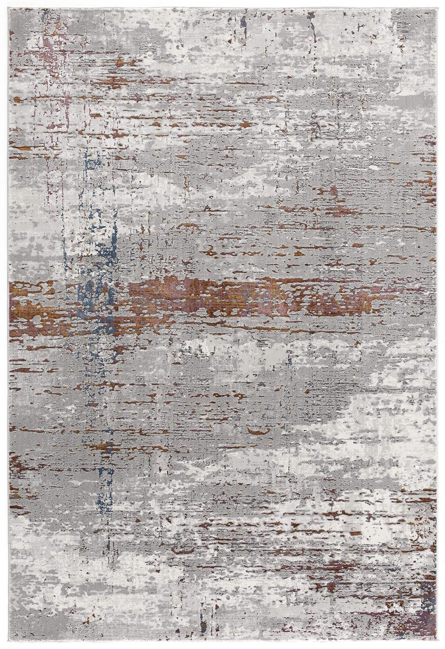 5' X 8' Gray And Brown Abstract Scraped Area Rug - Homeroots - Flyclothing LLC