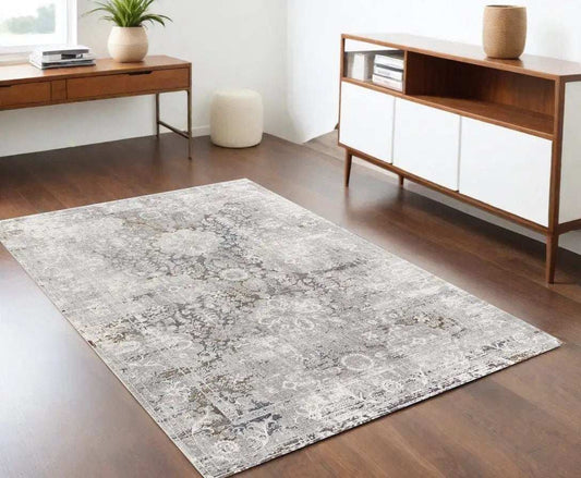 4' X 6' Gray Abstract Patterns Area Rug - Homeroots - Flyclothing LLC
