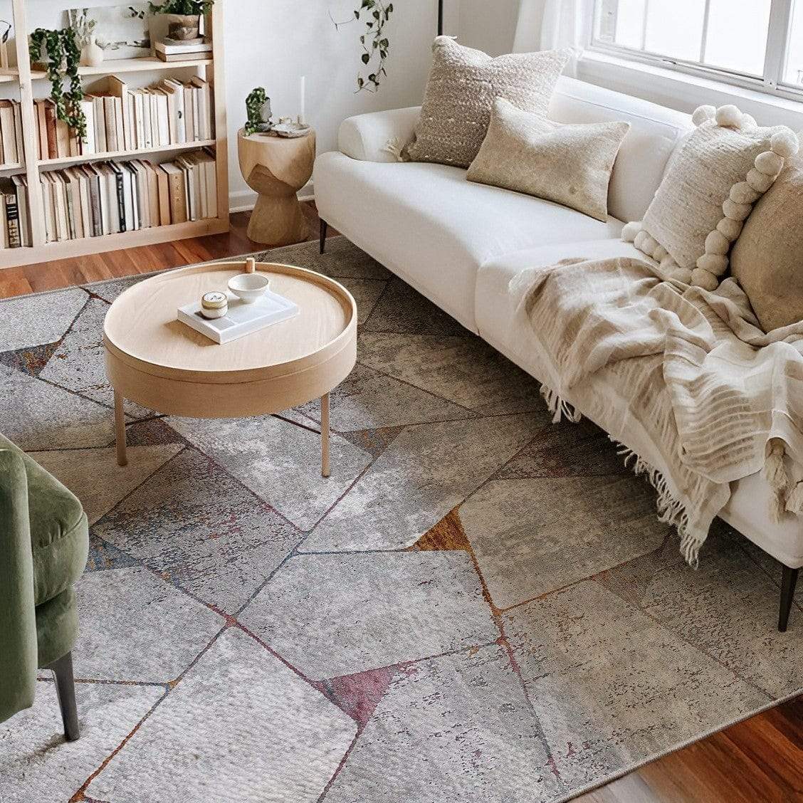 5' X 8' Grey Geometric Area Rug - Homeroots - Flyclothing LLC