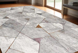 5' X 8' Grey Geometric Area Rug - Homeroots