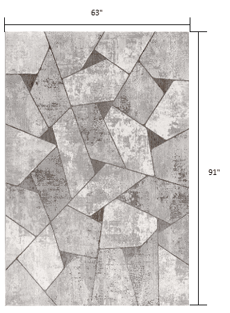 5' X 8' Grey Geometric Area Rug - Homeroots - Flyclothing LLC