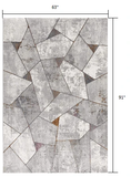 5' X 8' Grey Geometric Area Rug - Homeroots