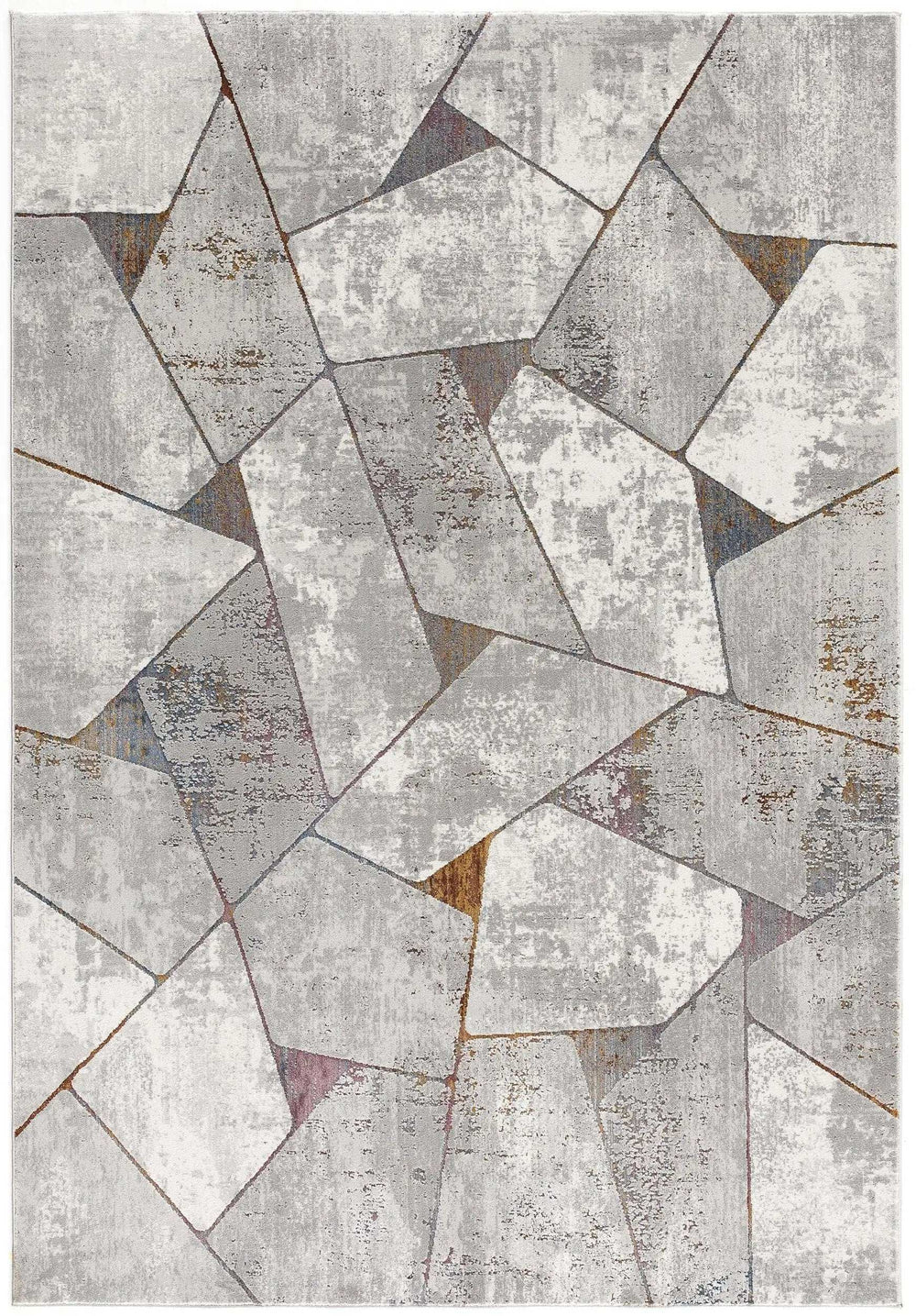 5' X 8' Grey Geometric Area Rug - Homeroots - Flyclothing LLC