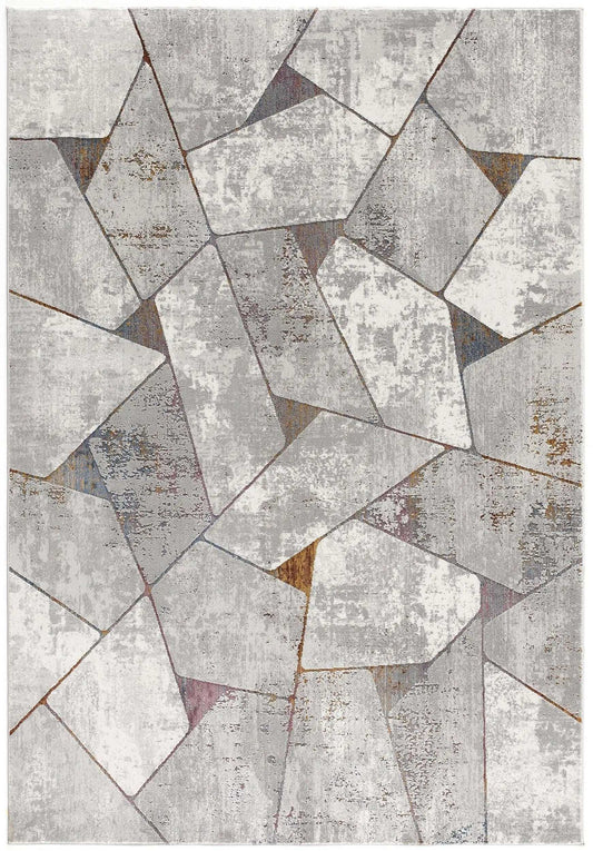 5' X 8' Grey Geometric Area Rug - Homeroots - Flyclothing LLC